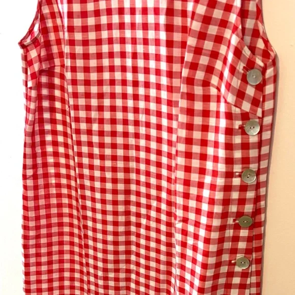 New Doen Coralie mini dress in scarlet Marilyn gingham - Picture 7 of 10